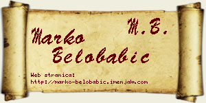 Marko Belobabić vizit kartica